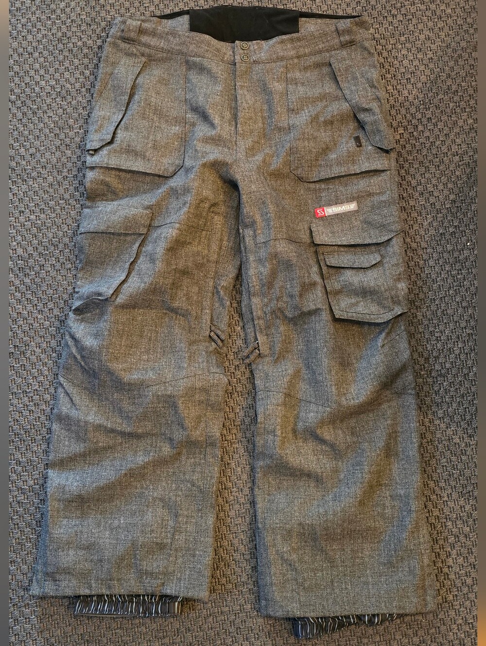 Sims Men's Gray/Tweed Cargo Snow Pants